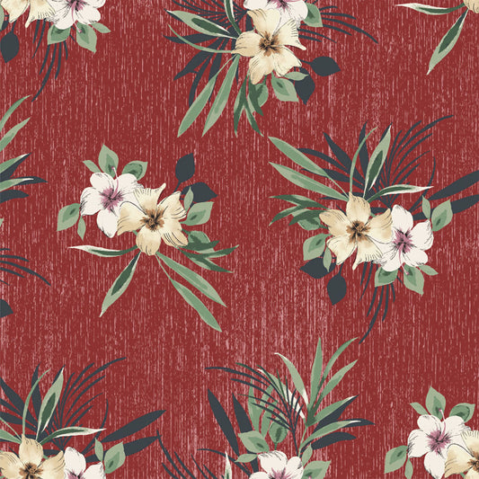 P-2549-453-RED-TANGERINE - PRINTED POLY POWER MESH 92%POLY 8%SPANDEX