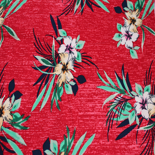 P-2549-668-RED-TANGERINE - PRINTED DTY 92% POLY 8% SPANDEX DTY DOUBLE SIDED BRUSH