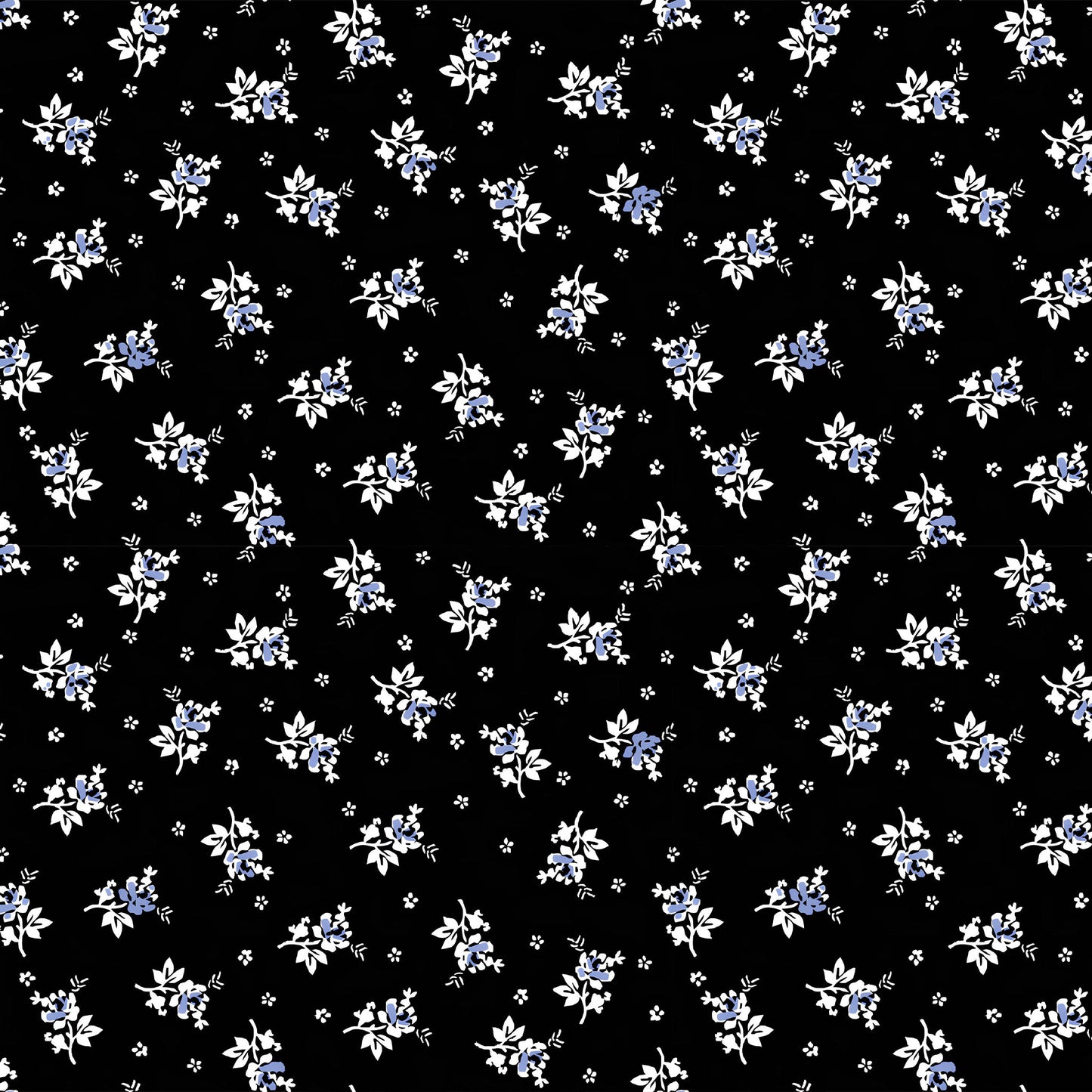 P-2558-636-BLACK-BLUE - PRINTED CREPON 100% RAYON CREPON