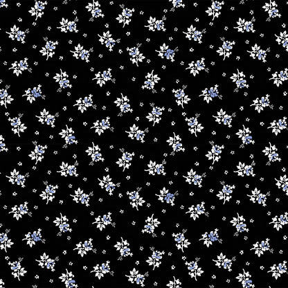 P-2558-636-BLACK-BLUE - PRINTED CREPON 100% RAYON CREPON