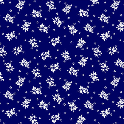 P-2559-754-NAVY-OFF-WHITE - PRINTED POLY MOROCCAN 100% POLY