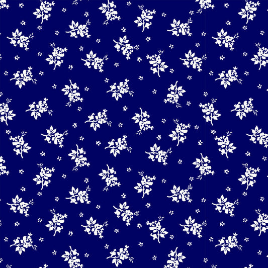 P-2559-754-NAVY-OFF-WHITE - PRINTED POLY MOROCCAN 100% POLY