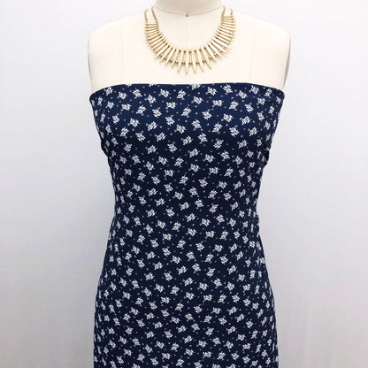 P-2559-754-NAVY-OFF-WHITE - PRINTED POLY MOROCCAN 100% POLY