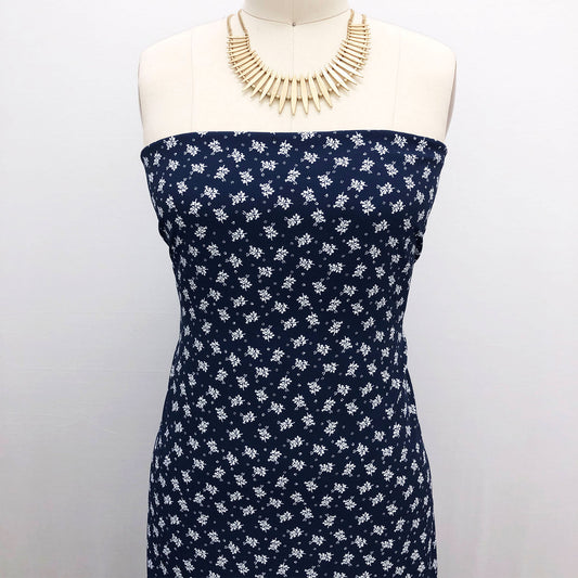 P-2559-754-NAVY-OFF-WHITE - PRINTED POLY MOROCCAN 100% POLY