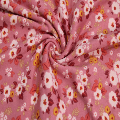 P-2564-668-PINK-MELLOW-YELLOW - PRINTED DTY 92% POLY 8% SPANDEX DTY DOUBLE SIDED BRUSH