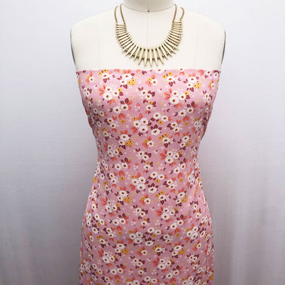 P-2564-754-PINK-MELLOW-YELLOW - PRINTED POLY MOROCCAN 100% POLY