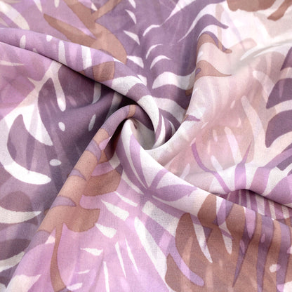 P-2565-501-OFF-WHITE-DUSTY-LILAC - PRINTED 100% POLYESTER HI MULTI CHIFFON WASH