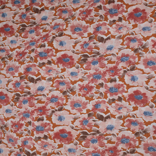 P-2576-754-APRICOT-BUFF-PEACH - PRINTED POLY MOROCCAN 100% POLY