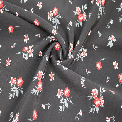 P-2577-754-BLACK-CRANBERRY - PRINTED POLY MOROCCAN 100% POLY