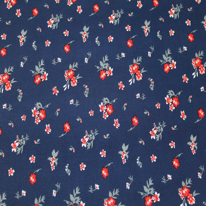 P-2577-754-NAVY-CRANBERRY - PRINTED POLY MOROCCAN 100% POLY