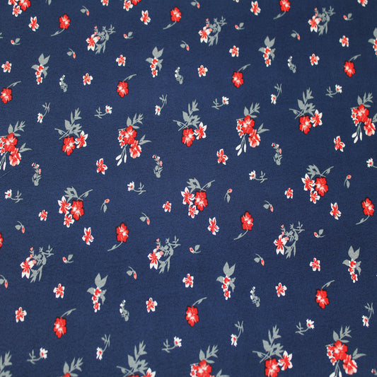 P-2577-754-NAVY-CRANBERRY - PRINTED POLY MOROCCAN 100% POLY