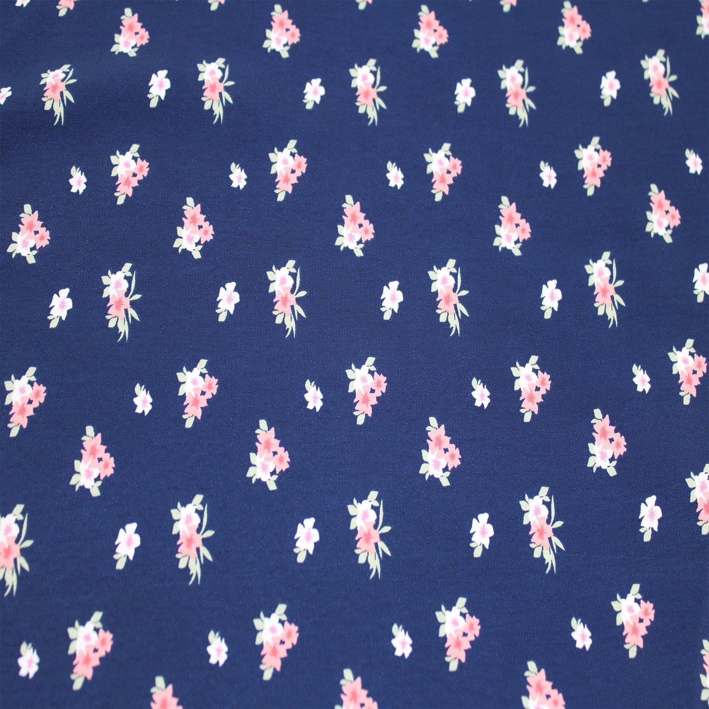 P-2578-754-NAVY-PEACH - PRINTED POLY MOROCCAN 100% POLY