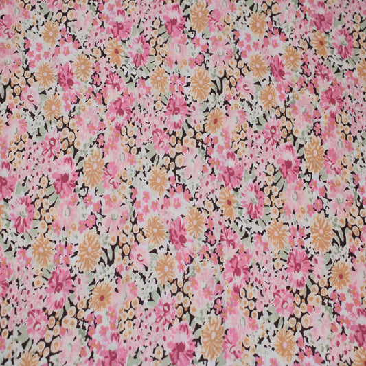 P-2581-754-APRICOT-ROSE - PRINTED POLY MOROCCAN 100% POLY
