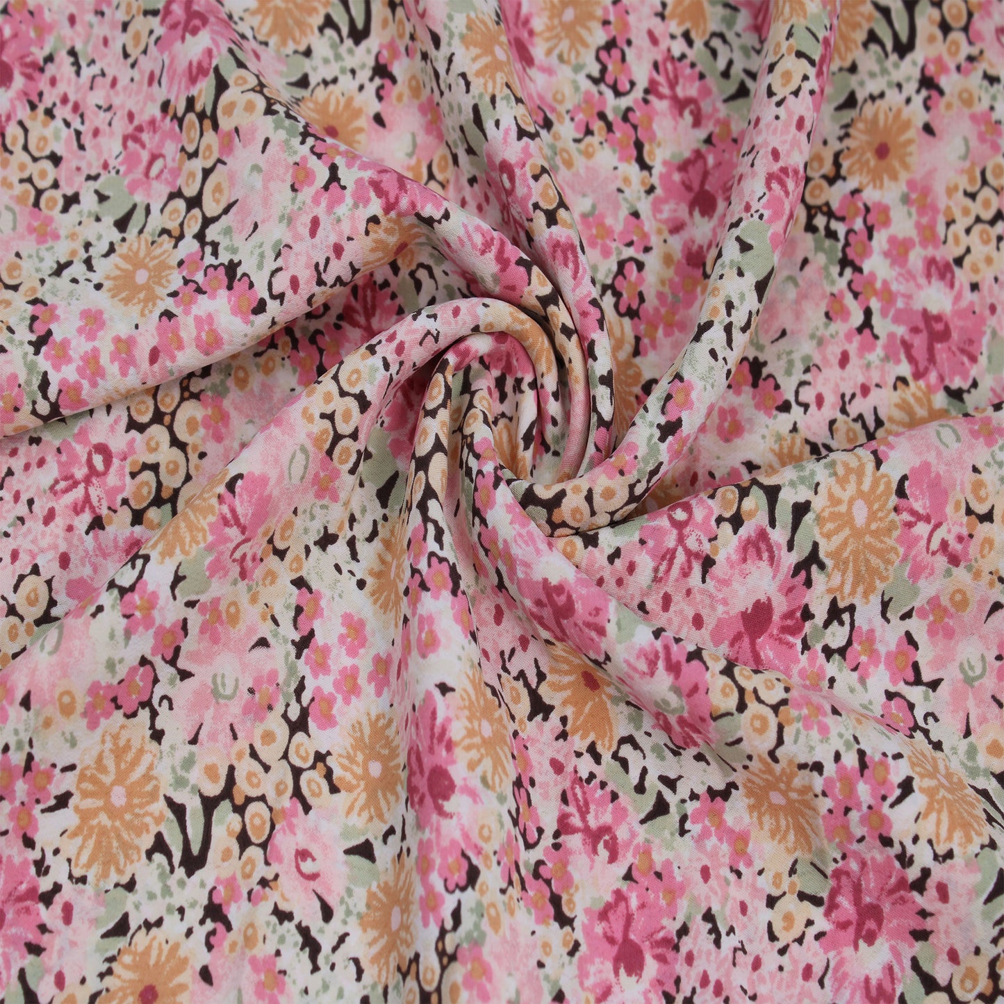 P-2581-754-APRICOT-ROSE - PRINTED POLY MOROCCAN 100% POLY