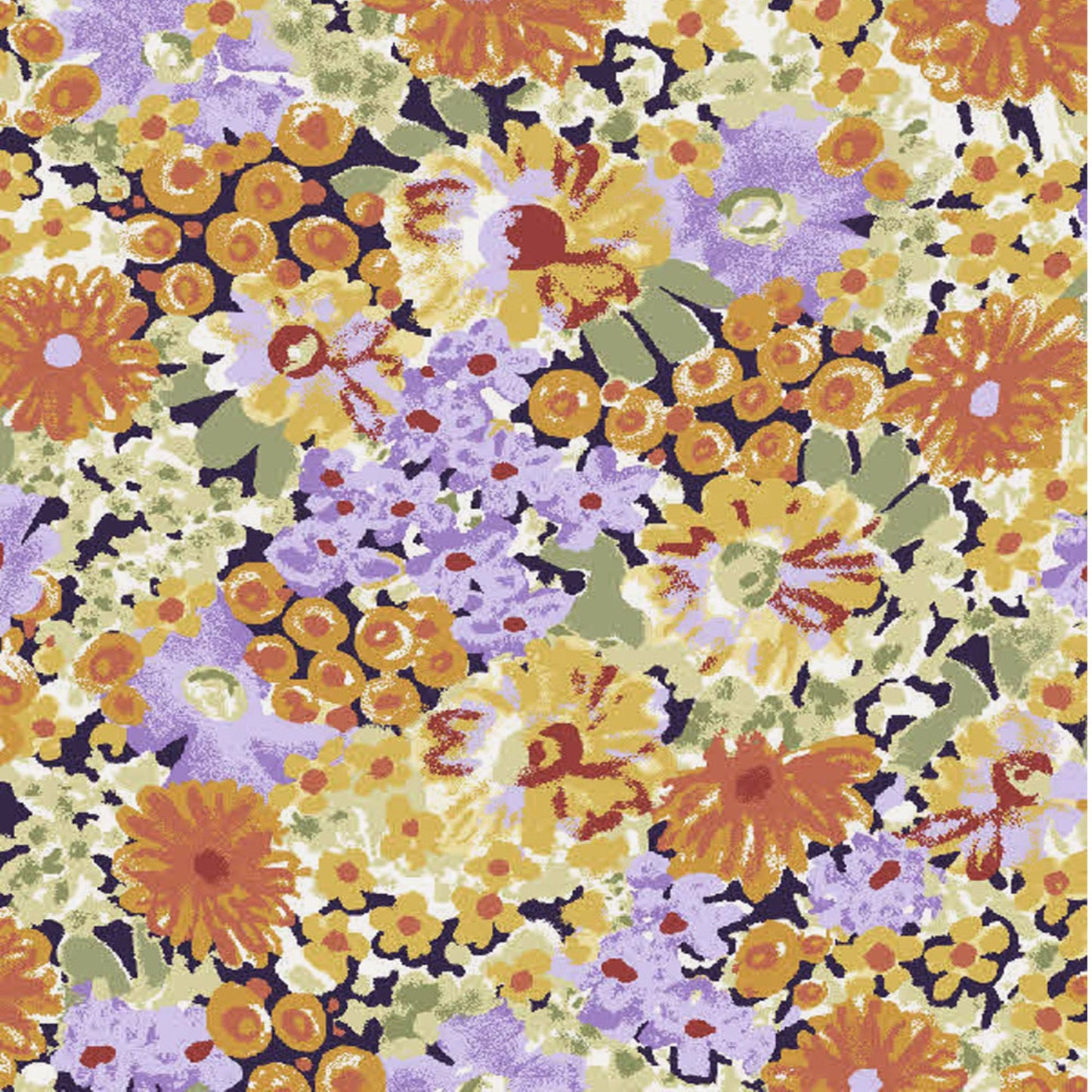 P-2581-754-TANGERINE-LAVENDER - PRINTED POLY MOROCCAN 100% POLY