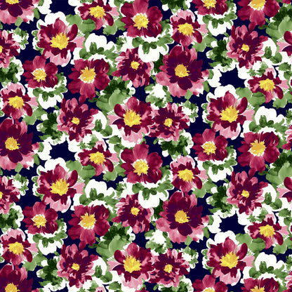 P-2582-636-NAVY-MAGENTA - PRINTED CREPON 100% RAYON CREPON