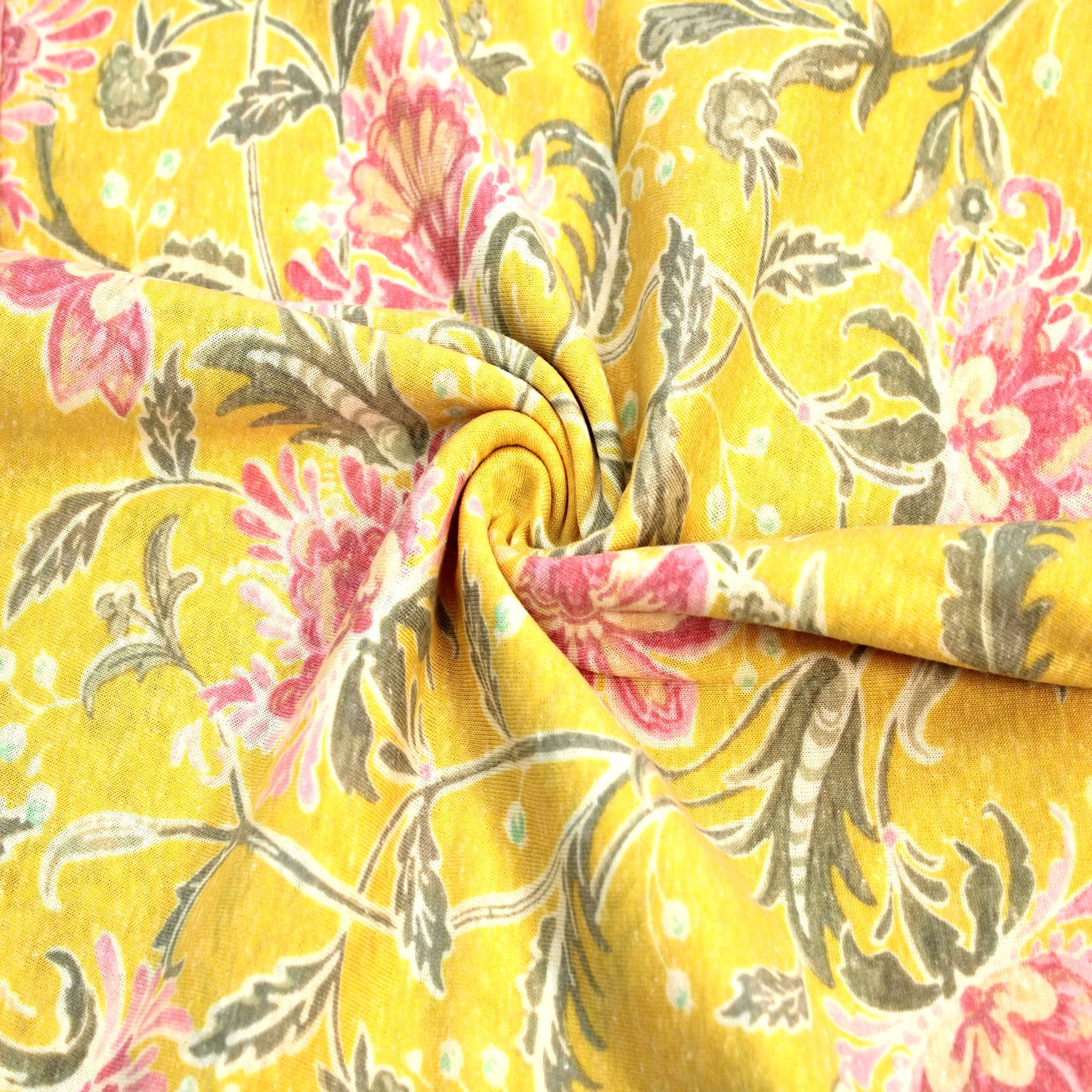 P-2583-TRI-BLEN-MELLOW-YELLOW-ROSE -  - PRINTED TRI-BLEND 50% POLY 38% COTTON 12% RAYON