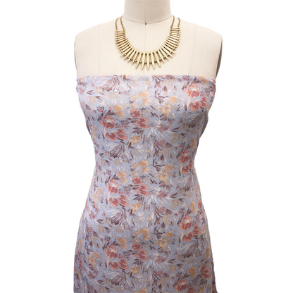 P-2585-636-PALE-BLUE-DUSTY-CORAL PRINTED CREPON 100% RAYON CREPON