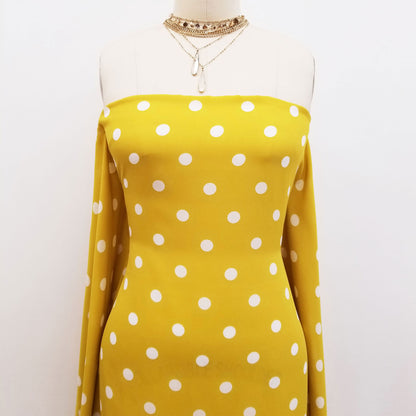 P-259-504-002-CHARTREUSE-OFFWHITE - PRINTED WOOL DOBBY 100% POLYESTER