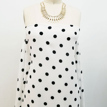 P-259-504-007-OFFWHITE-BLACK - PRINTED WOOL DOBBY 100% POLYESTER