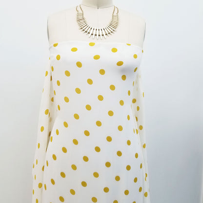 P-259-504-008-OFFWHITE-CHARTREUSE - PRINTED WOOL DOBBY 100% POLYESTER