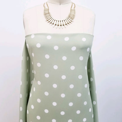 P-259-504-014-SAGE-OFFWHITE - PRINTED WOOL DOBBY 100% POLYESTER