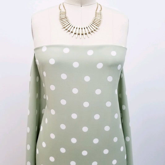 P-259-504-014-SAGE-OFFWHITE - PRINTED WOOL DOBBY 100% POLYESTER