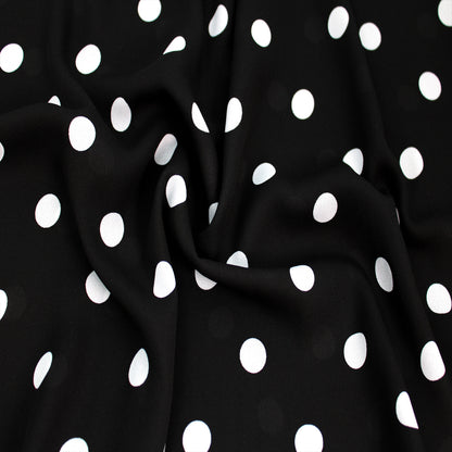P-259-504-001-BLACK-OFFWHITE - PRINTED WOOL DOBBY 100% POLYESTER
