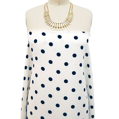 P-259-504-012-OFFWHITE-NAVY - PRINTED WOOL DOBBY 100% POLYESTER