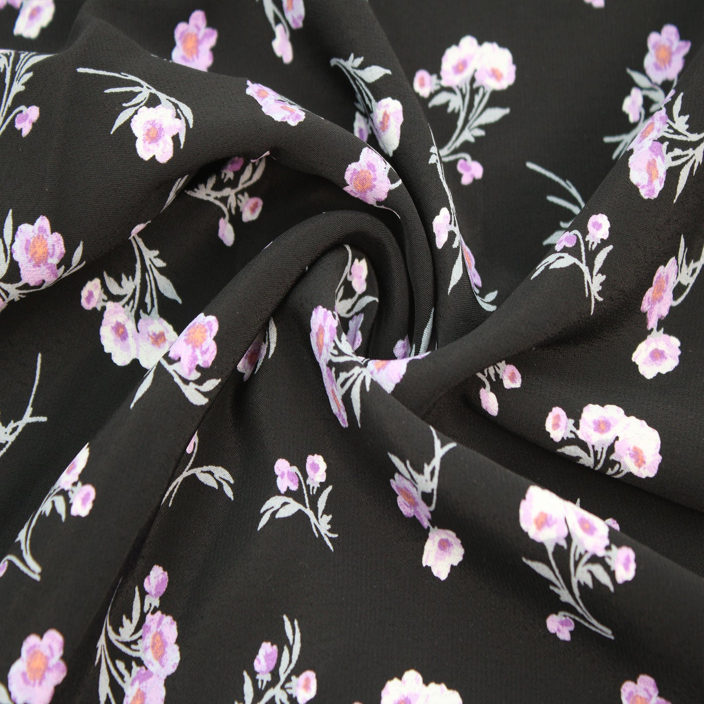 P-2625-754-BLACK-LILAC - PRINTED POLY MOROCCAN 100% POLY
