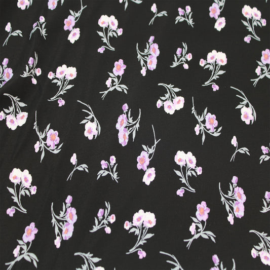 P-2625-754-BLACK-LILAC - PRINTED POLY MOROCCAN 100% POLY