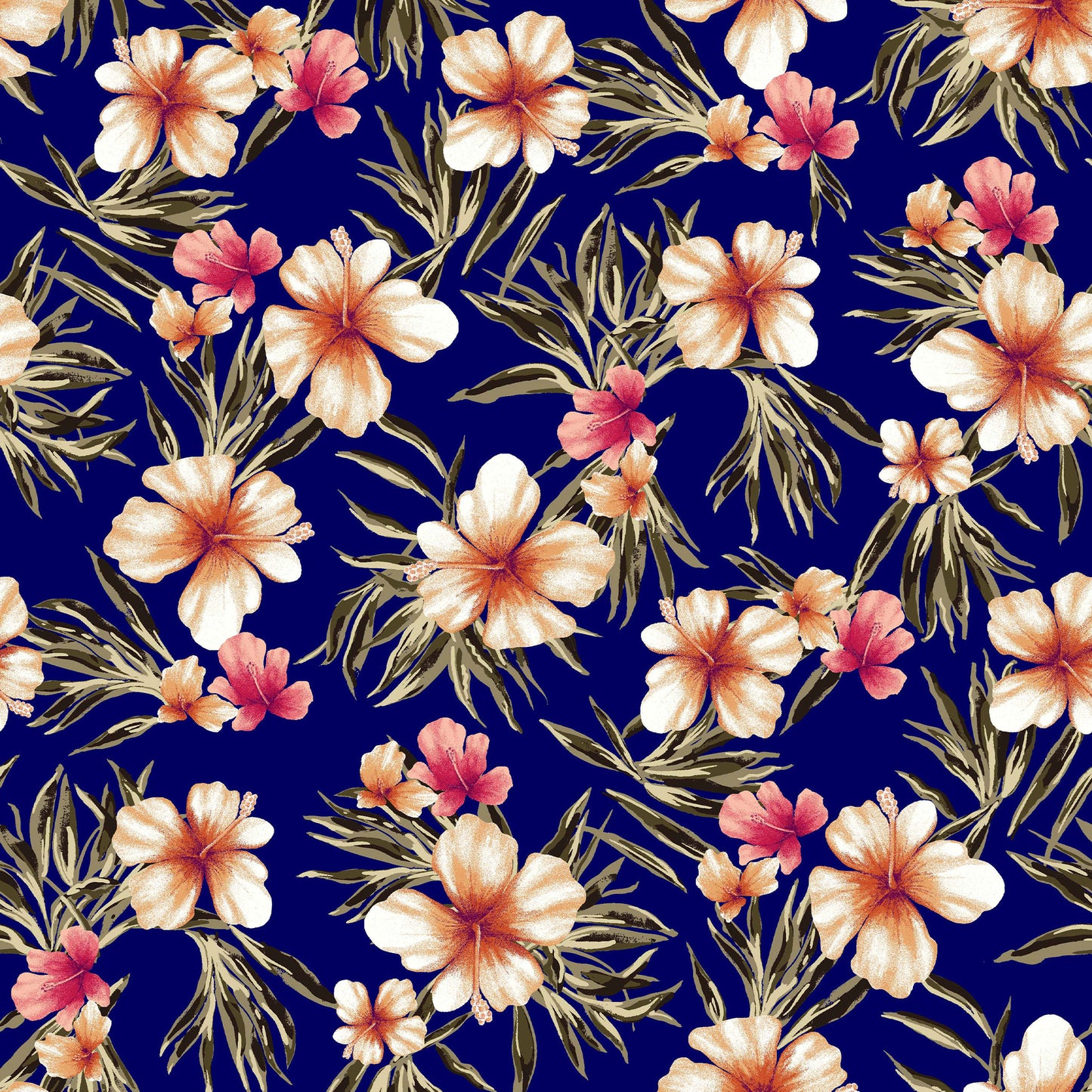 P-263-504-NAVY-TANGERINE - PRINTED WOOL DOBBY 100% POLYESTER