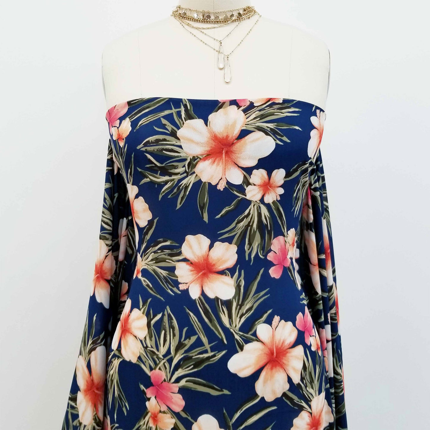 P-263-504-NAVY-TANGERINE - PRINTED WOOL DOBBY 100% POLYESTER