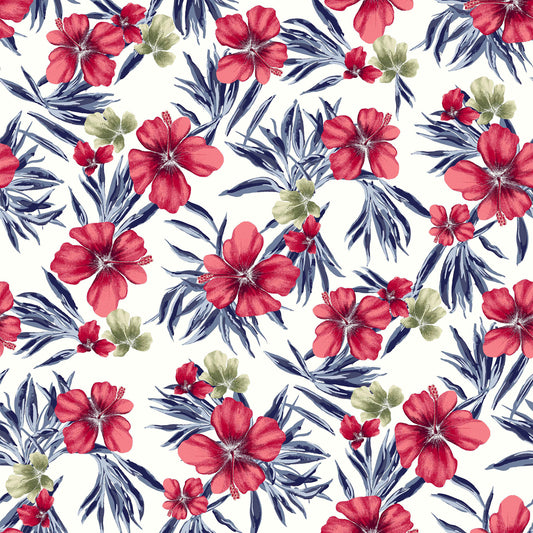 P-263-504-OFFWHITE-GUAVA - PRINTED WOOL DOBBY 100% POLYESTER