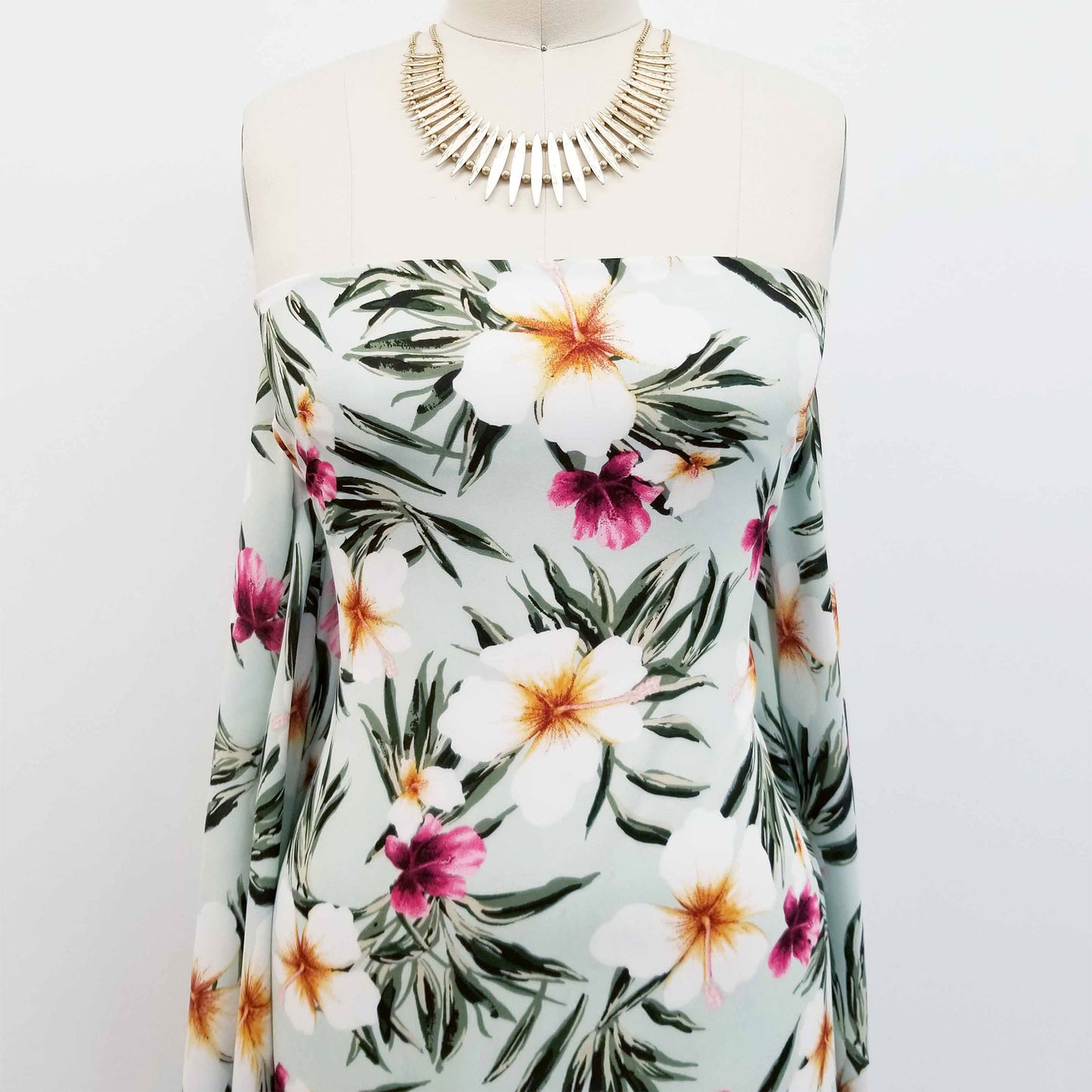 P-263-504-SAGE-ROSE - PRINTED WOOL DOBBY 100% POLYESTER