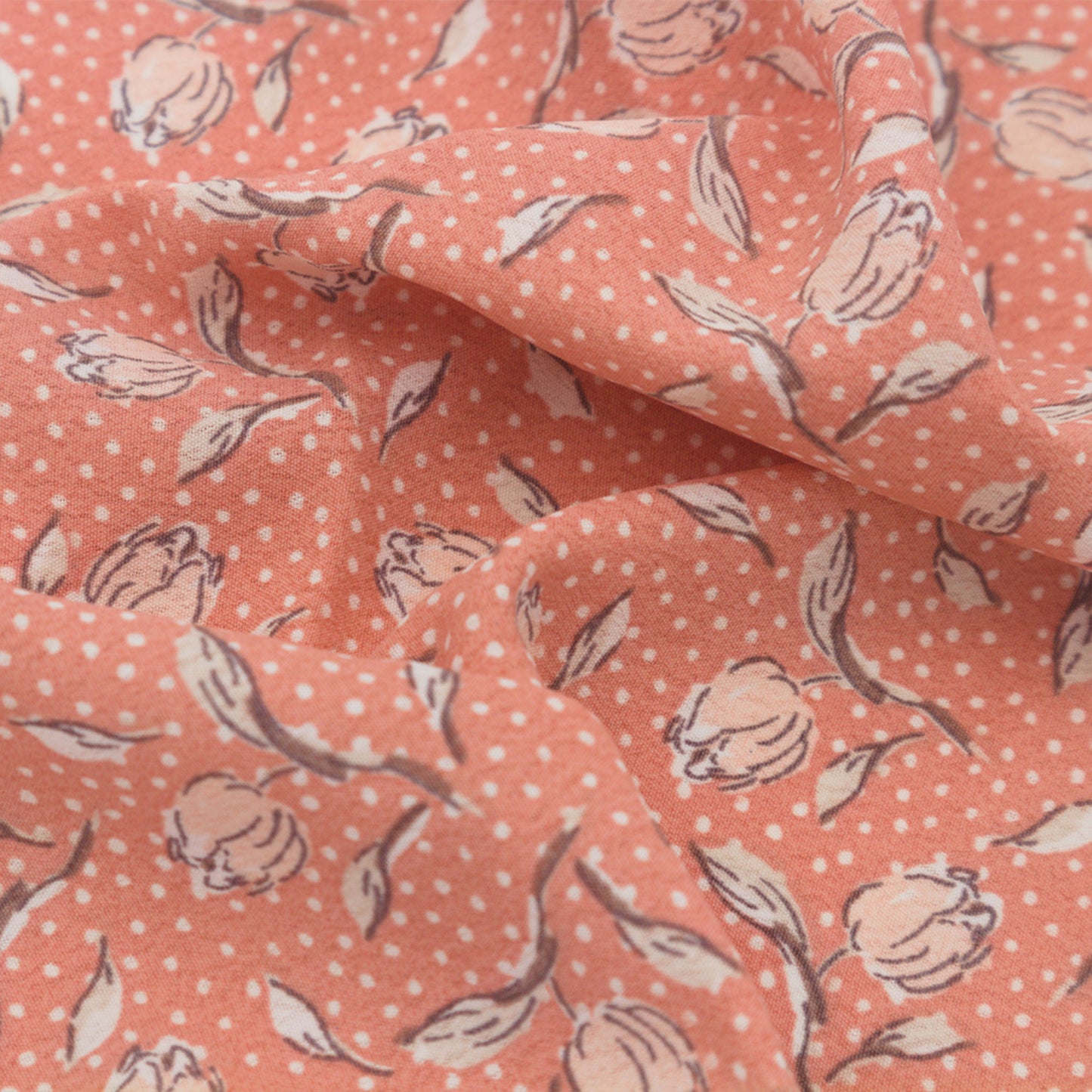 P-2630-754-CORAL-PEACH - PRINTED POLY MOROCCAN 100% POLY