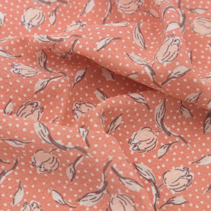 P-2630-754-CORAL-PEACH - PRINTED POLY MOROCCAN 100% POLY