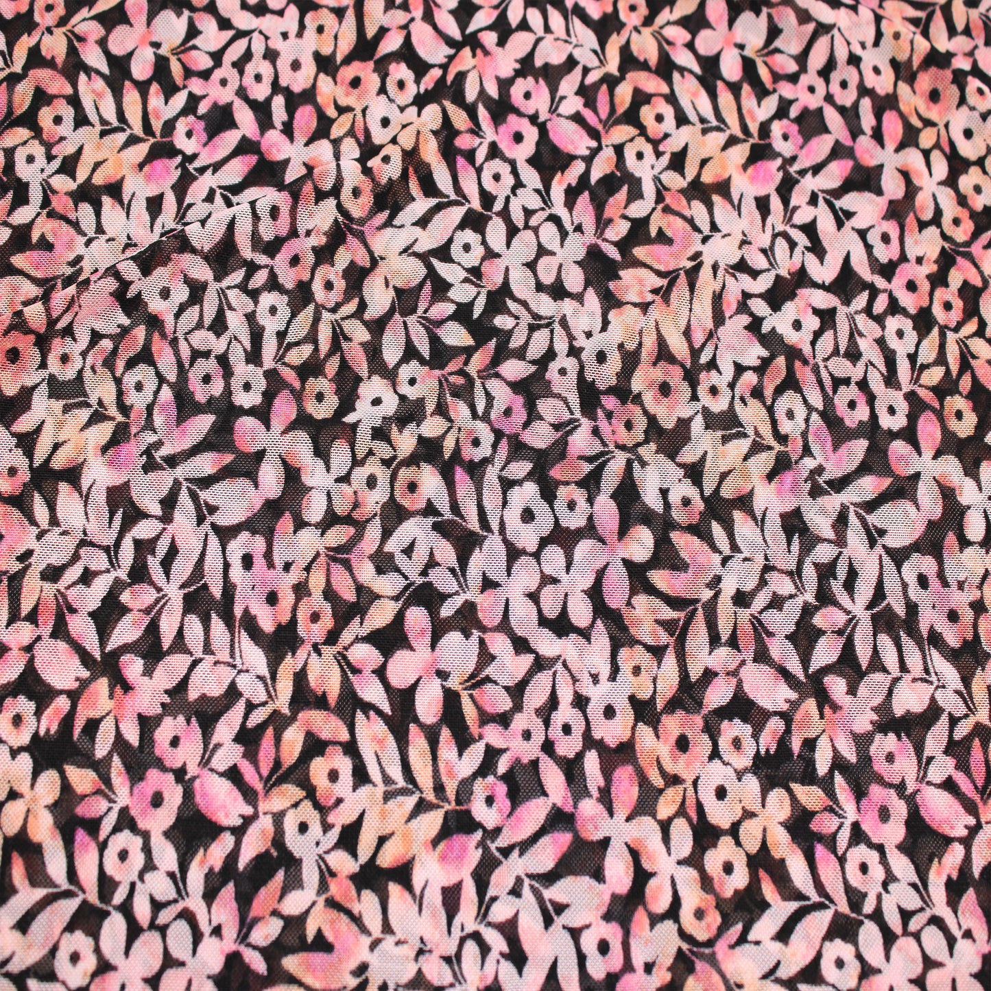 P-2632-453-BLACK-CANTALOUPE - PRINTED POLY POWER MESH 92%POLY 8%SPANDEX