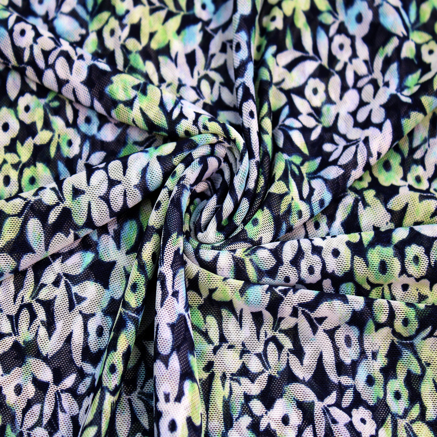 P-2632-453-NAVY-GREEN - PRINTED POLY POWER MESH 92%POLY 8%SPANDEX