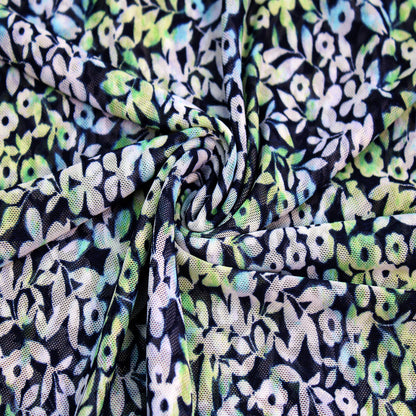 P-2632-453-NAVY-GREEN - PRINTED POLY POWER MESH 92%POLY 8%SPANDEX