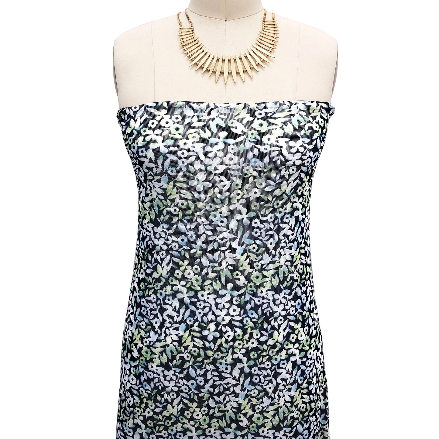 P-2632-453-NAVY-GREEN - PRINTED POLY POWER MESH 92%POLY 8%SPANDEX