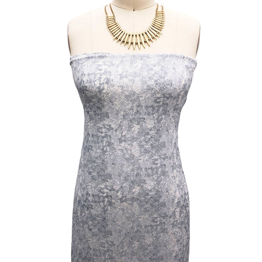 P-2634-814-YOR-OFF-WHITE-SILVER - PRINTED CRINKLED YORYU 100% POLYESTER