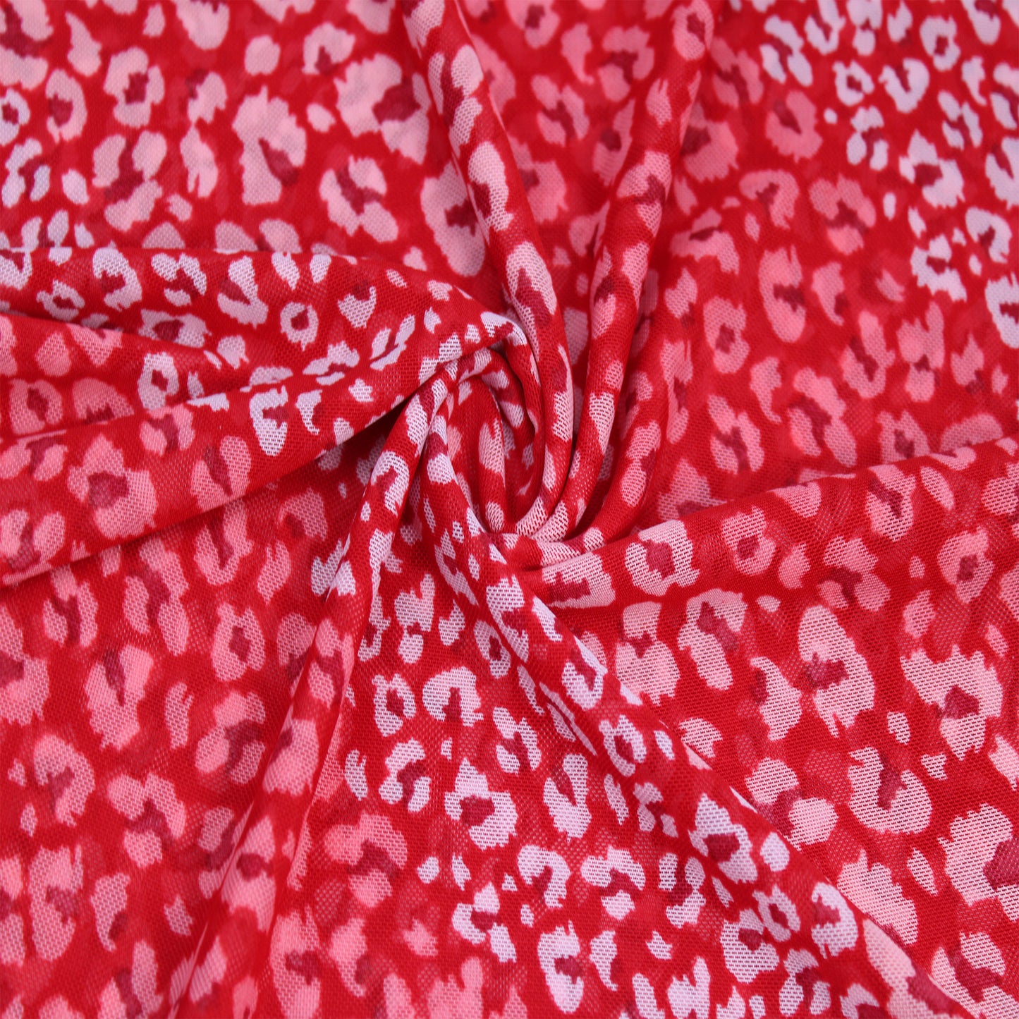 P-2640-453-RED-CORAL - PRINTED POLY POWER MESH 92%POLY 8%SPANDEX