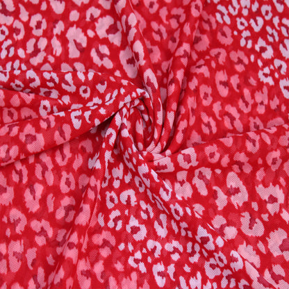 P-2640-453-RED-CORAL - PRINTED POLY POWER MESH 92%POLY 8%SPANDEX