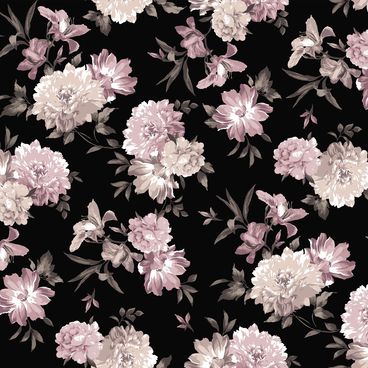 P-2671-754-BLACK-MAUVE - PRINTED POLY MOROCCAN 100% POLY