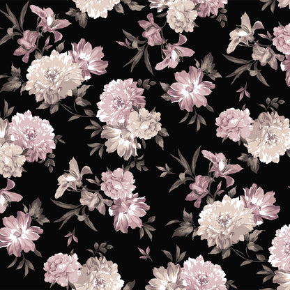 P-2671-754-BLACK-MAUVE - PRINTED POLY MOROCCAN 100% POLY