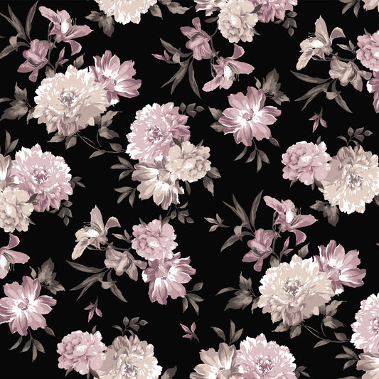 P-2671-754-BLACK-MAUVE - PRINTED POLY MOROCCAN 100% POLY