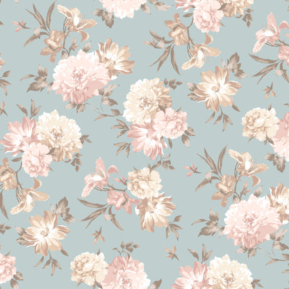 P-2671-754-BLUE-HAZE-BLUSH - PRINTED POLY MOROCCAN 100% POLY