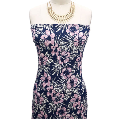 P-2705-636-NAVY-MAUVE PRINTED CREPON 100% RAYON CREPON