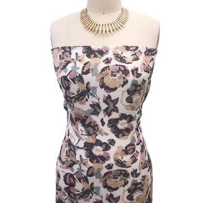 P-2706-504-OFF-WHITE-MOCHA - PRINTED WOOL DOBBY 100% POLYESTER